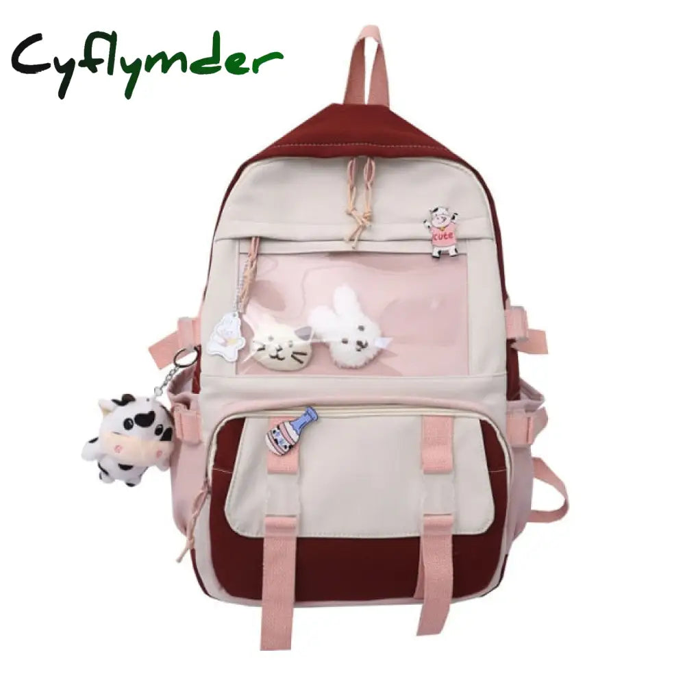 Joypessie Fashion Women Backpack Kawaii Leisure Canvas Bookbag Femal Laptop Mochila Teenager Girl