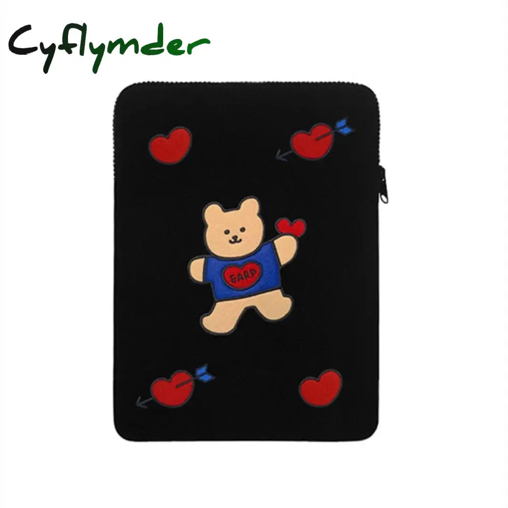 Korea Fashion Sleeve Case For Ipad Pouch Cute Cartoon Ins Bear Tablet Mac Ipad Pro 9.7 10.5 11