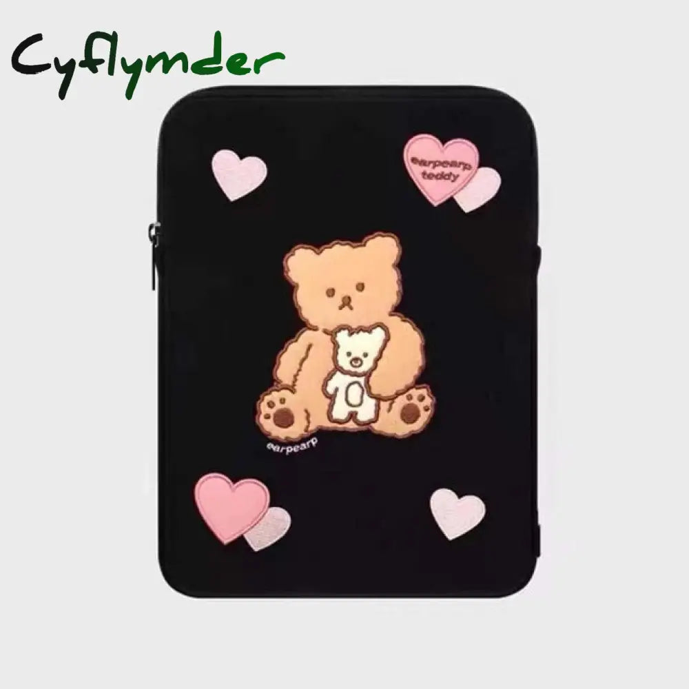 Korea Fashion Sleeve Case For Ipad Pouch Cute Cartoon Ins Bear Tablet Mac Ipad Pro 9.7 10.5 11