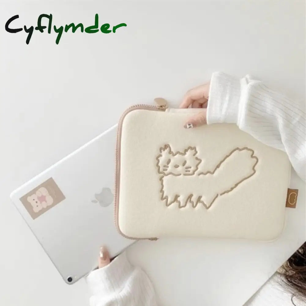 Korean Ins Dog 13Inch Laptop Sleeve Bag For Mac Ipad Pro 9.7 10.8 11 14.5 15 Inch Cartoon Cat