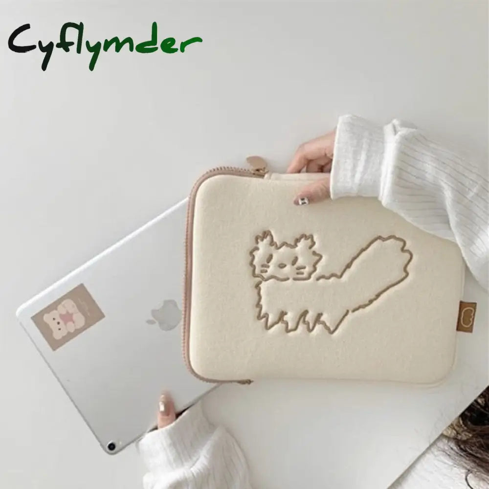 Korean Ins Dog 13Inch Laptop Sleeve Bag For Mac Ipad Pro 9.7 10.8 11 14.5 15 Inch Cartoon Cat