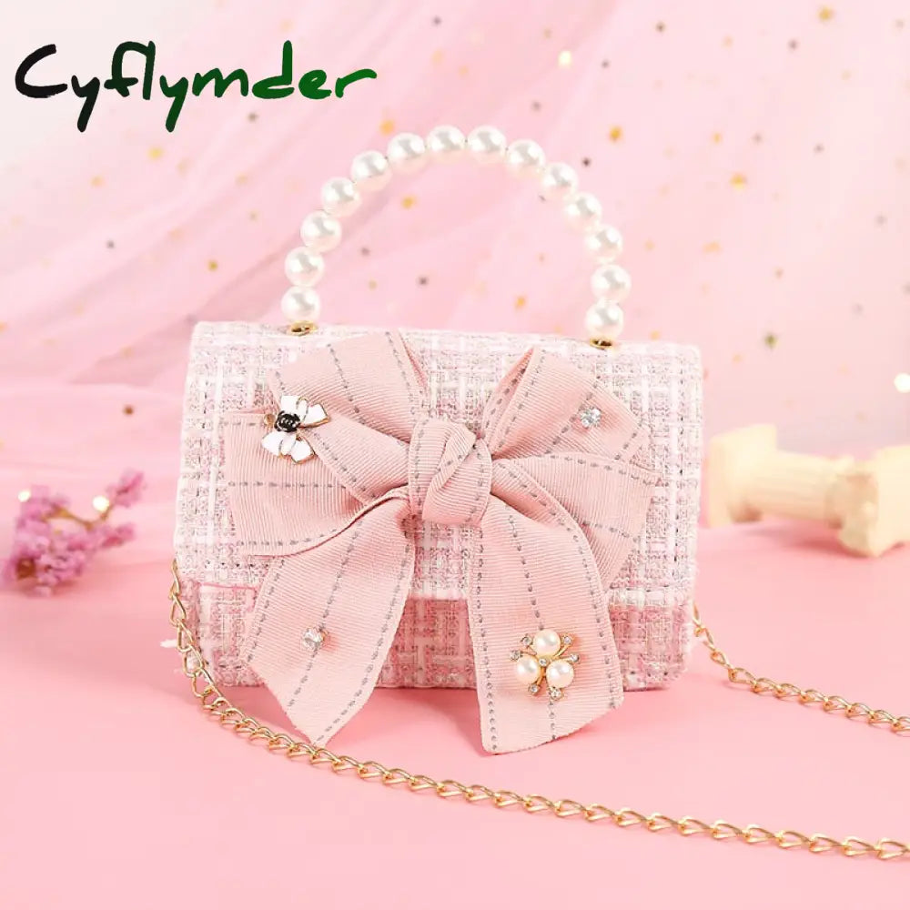 Korean Kids Purses And Handbags Mini Crossbody Cute Girls Pearl Hand Bags Tote Little Girl Small