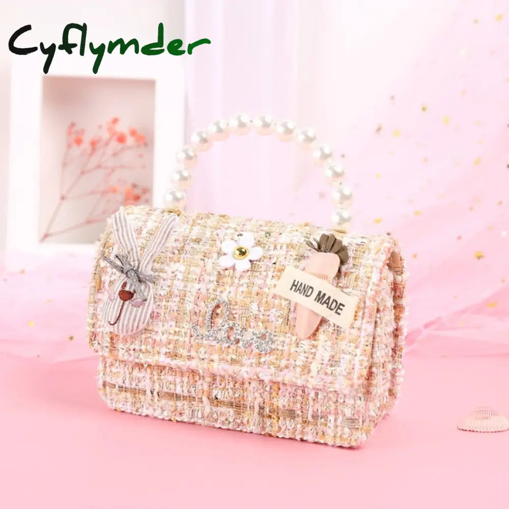 Korean Kids Purses And Handbags Mini Crossbody Cute Girls Pearl Hand Bags Tote Little Girl Small