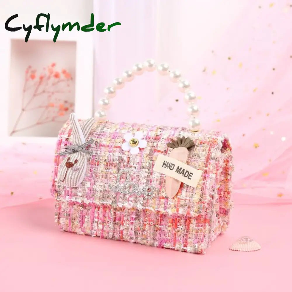 Korean Kids Purses And Handbags Mini Crossbody Cute Girls Pearl Hand Bags Tote Little Girl Small