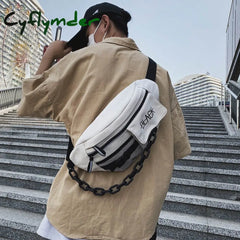 Large Capacity Waist Bag Canvas Fanny Pack For Men Unisex Belt Multi-Functional Chest Bags Hip Hop