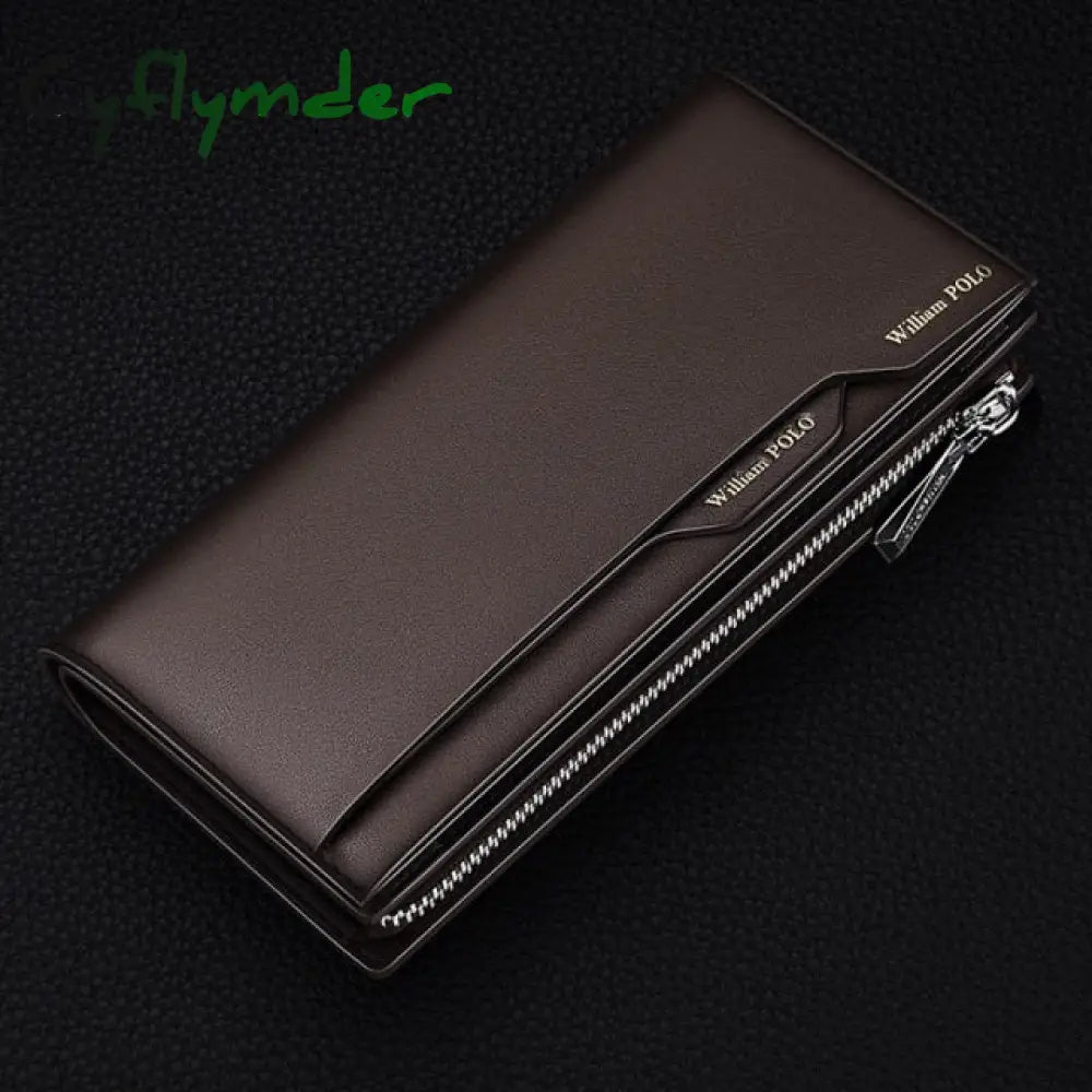 Leather Large Capacity Men’s Wallet Long Business Card Holder Fashion Noble Mobile Phone Bag