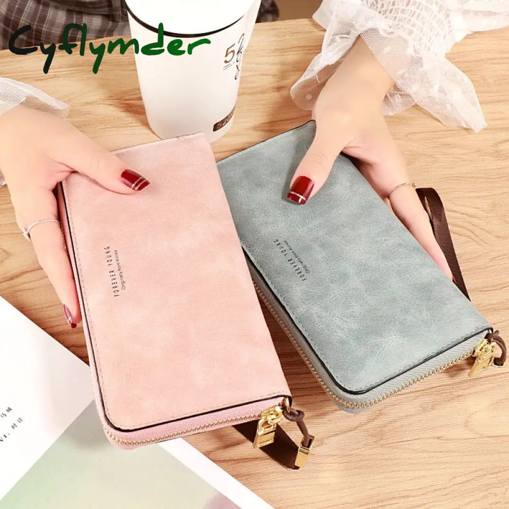 Leather Women Wallets Zipper Pocket Ladies Purse Famous Brand Designer Wallet Long Card Holder