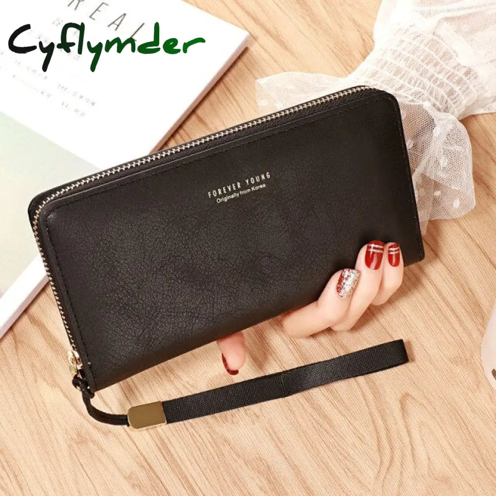 Leather Women Wallets Zipper Pocket Ladies Purse Famous Brand Designer Wallet Long Card Holder