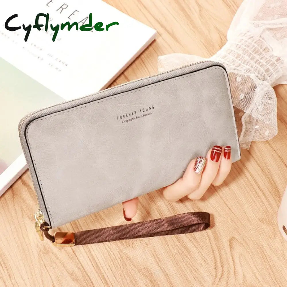 Leather Women Wallets Zipper Pocket Ladies Purse Famous Brand Designer Wallet Long Card Holder