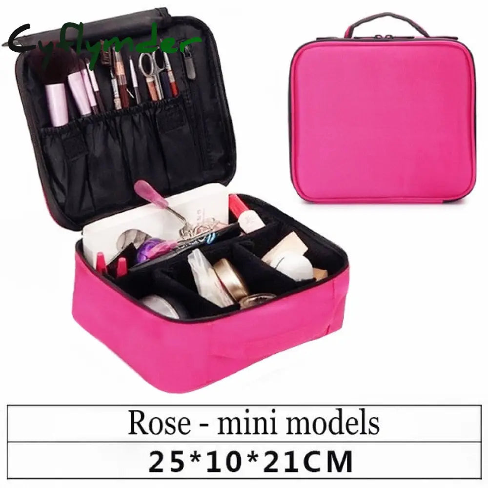 Lhlysgs Pu Waterproof Cosmetic Case Suitcases Multi-Storey Large Professional Makeup Bag Women