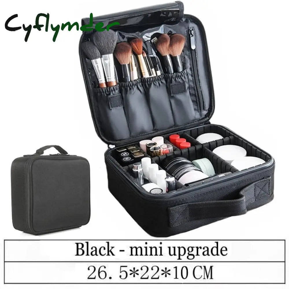 Lhlysgs Pu Waterproof Cosmetic Case Suitcases Multi-Storey Large Professional Makeup Bag Women