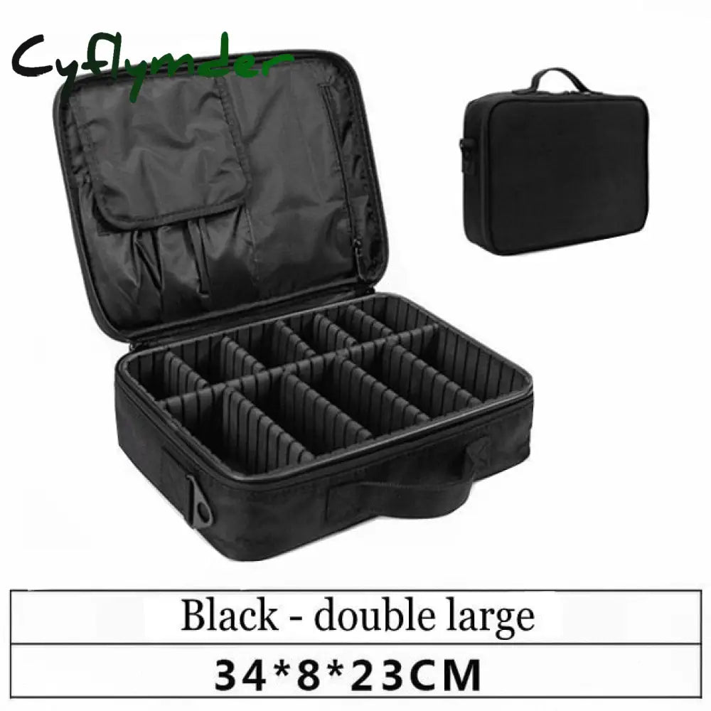 Lhlysgs Pu Waterproof Cosmetic Case Suitcases Multi-Storey Large Professional Makeup Bag Women