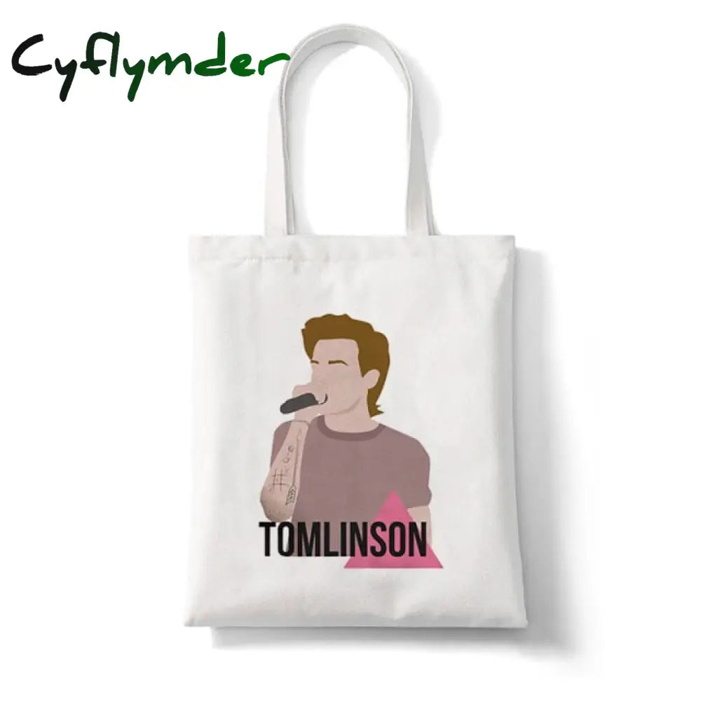 Louis Tomlinson Walls One Direction Shopper Bags Shopping Bag Tote Shoulder Canvas Large Capacity