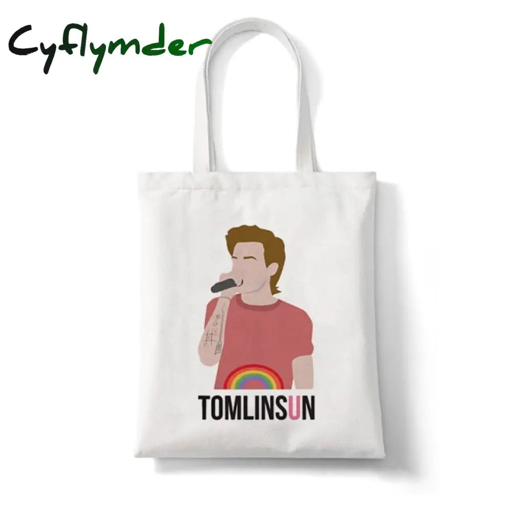 Louis Tomlinson Walls One Direction Shopper Bags Shopping Bag Tote Shoulder Canvas Large Capacity