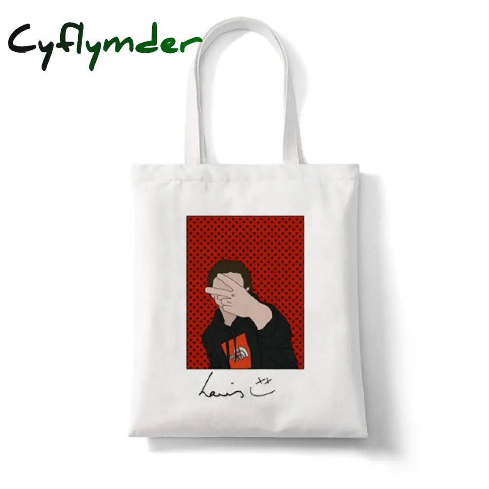 Louis Tomlinson Walls One Direction Shopper Bags Shopping Bag Tote Shoulder Canvas Large Capacity