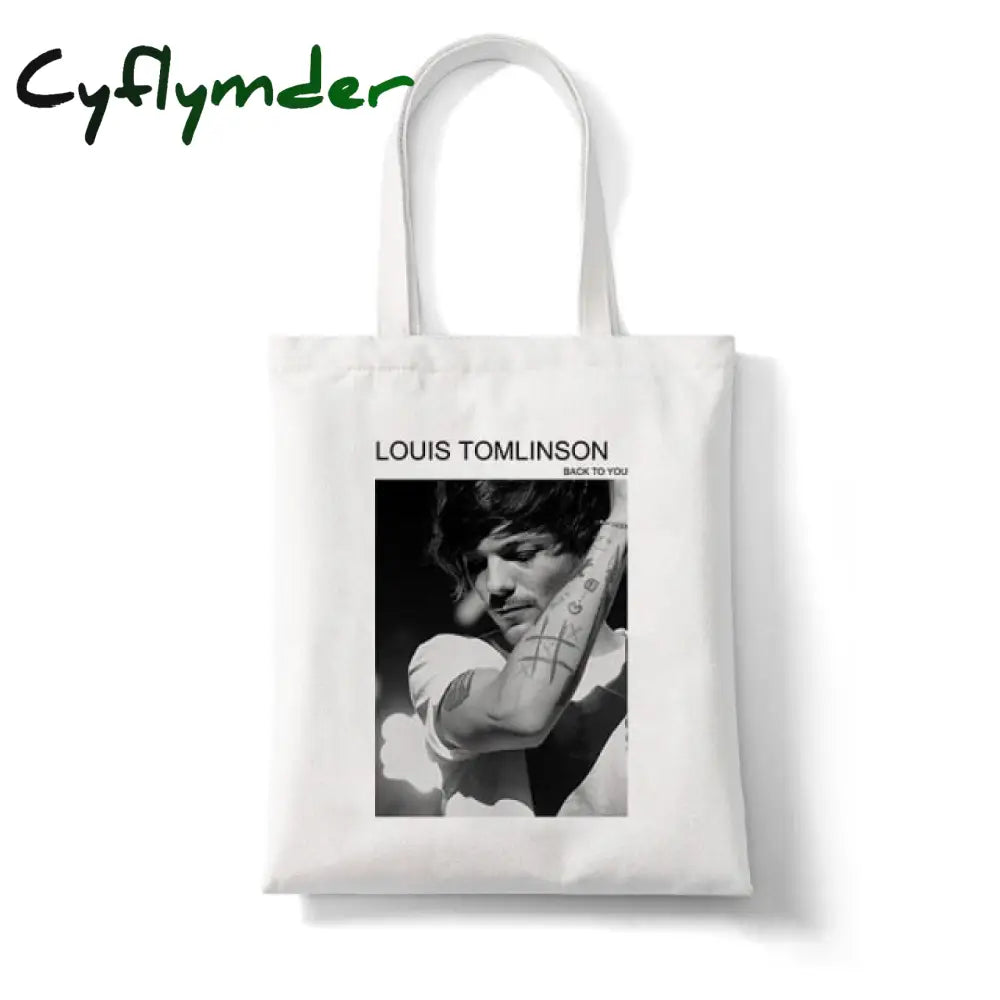 Louis Tomlinson Walls One Direction Shopper Bags Shopping Bag Tote Shoulder Canvas Large Capacity