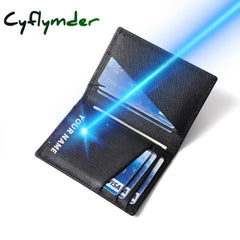 Luxury Rfid Bifold Small Card Wallet For Men Contrast Color Slim Cross Pattern Genuine Leather