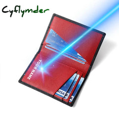 Luxury Rfid Bifold Small Card Wallet For Men Contrast Color Slim Cross Pattern Genuine Leather