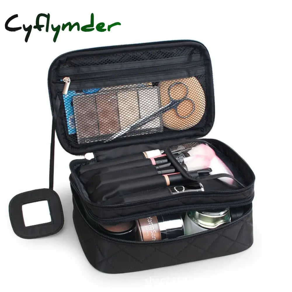 Makeup Bag Women Double-Layer Large-Capacity Travel Organizer Cosmetic Bags Waterproof Nylon Make