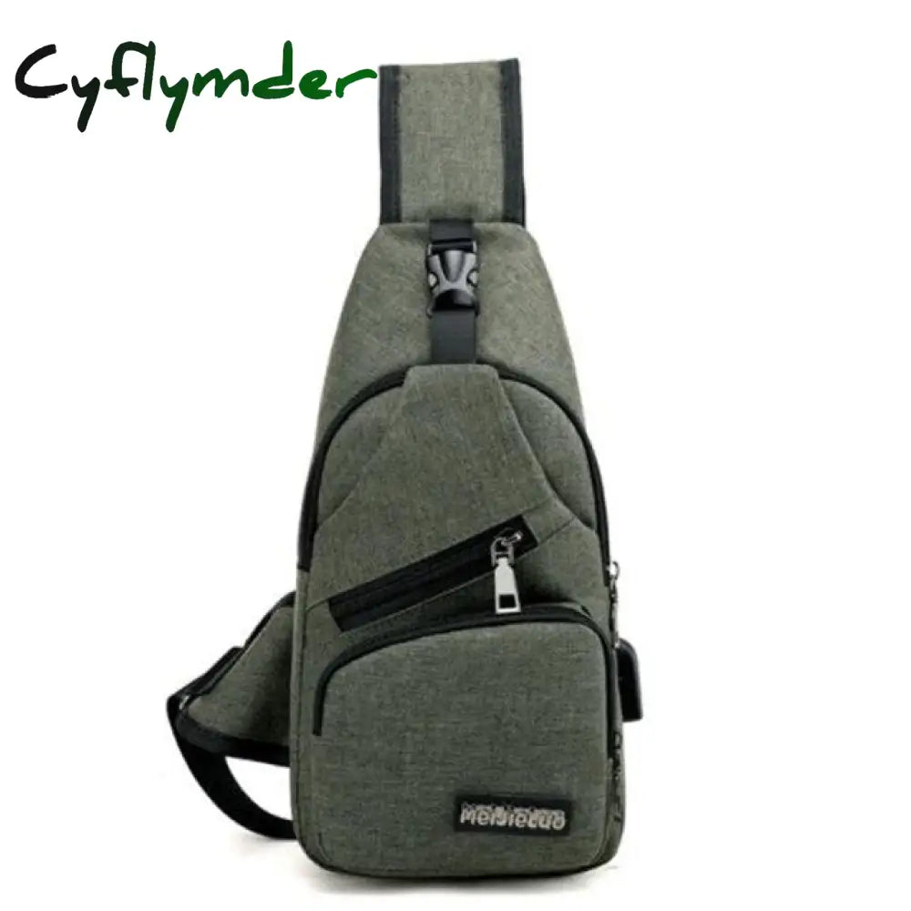 Male Usb Charging Shoulder Bag Crossbody Chest For Men Anti Theft Waist Pack Trip Messenger Bags