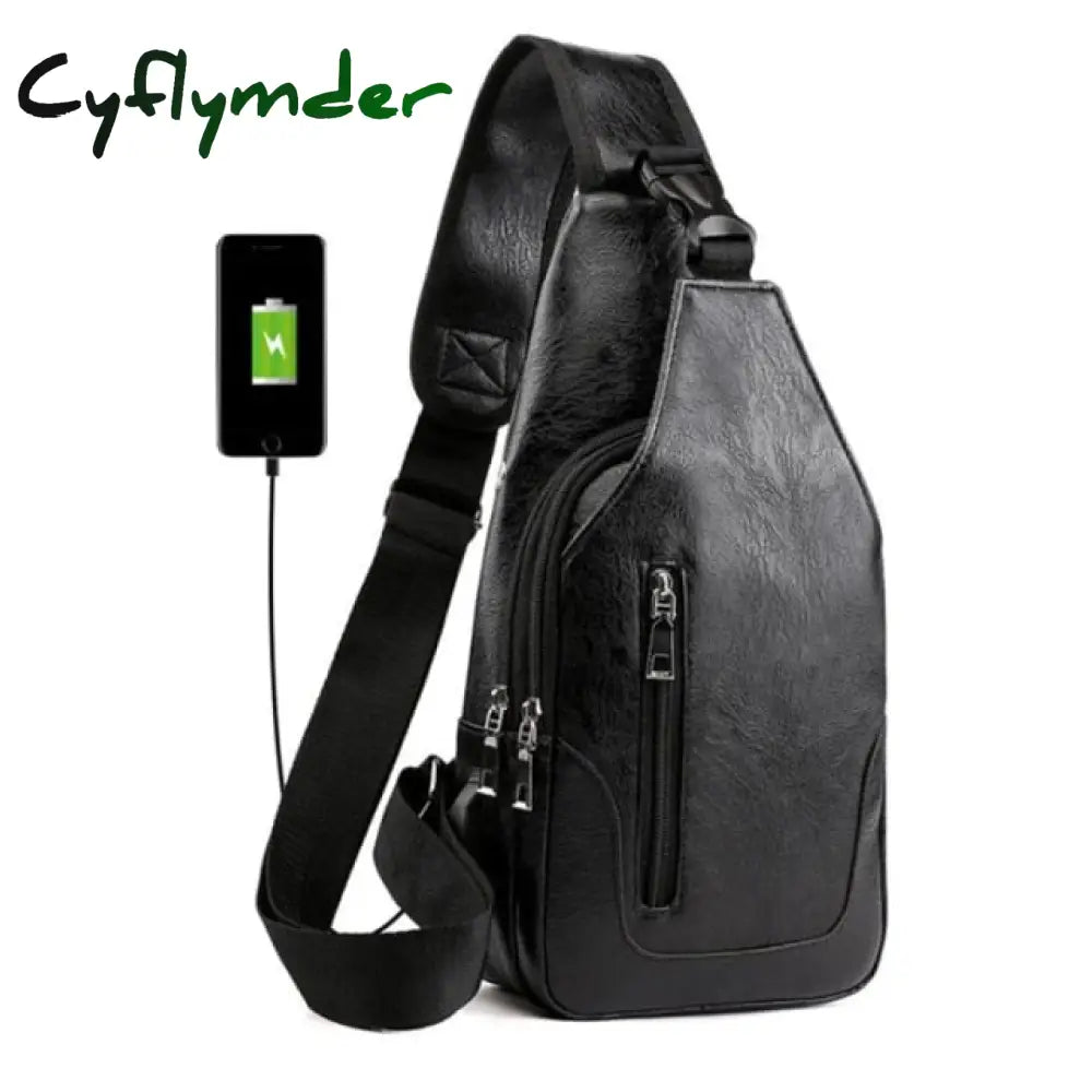 Male Usb Charging Shoulder Bag Crossbody Chest For Men Anti Theft Waist Pack Trip Messenger Bags