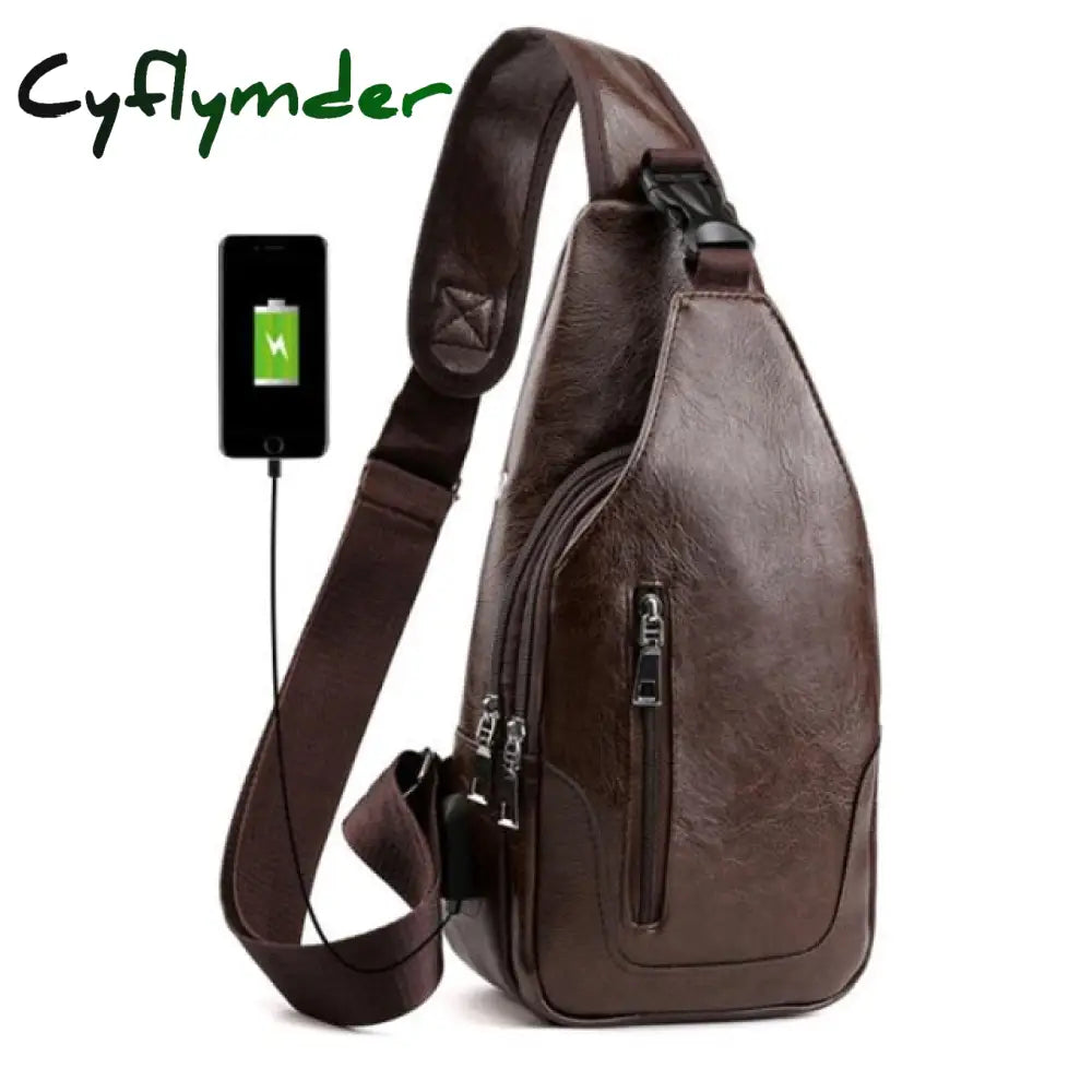 Male Usb Charging Shoulder Bag Crossbody Chest For Men Anti Theft Waist Pack Trip Messenger Bags