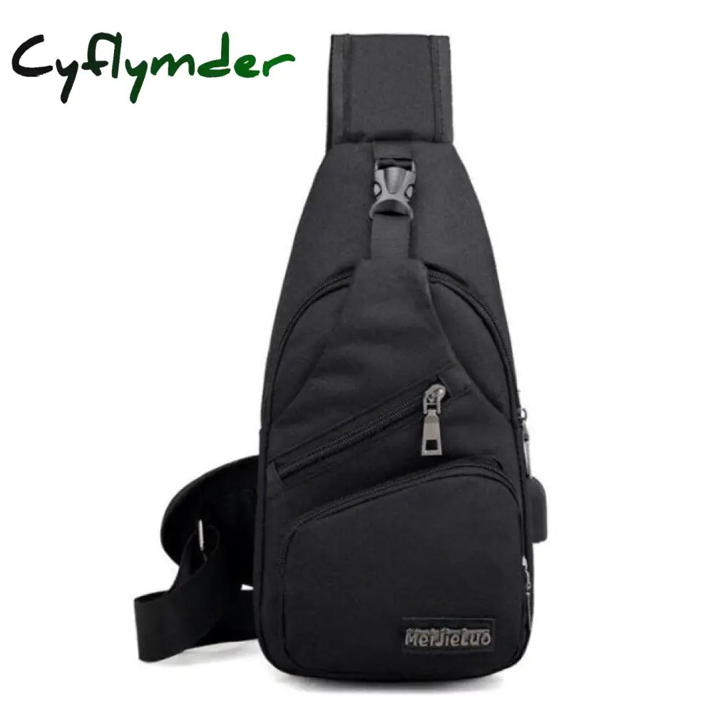 Male Usb Charging Shoulder Bag Crossbody Chest For Men Anti Theft Waist Pack Trip Messenger Bags
