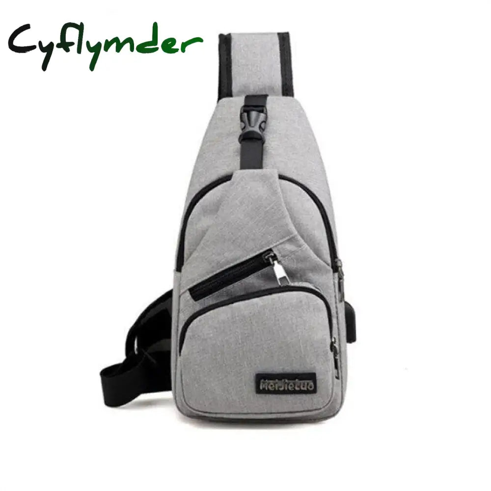 Male Usb Charging Shoulder Bag Crossbody Chest For Men Anti Theft Waist Pack Trip Messenger Bags