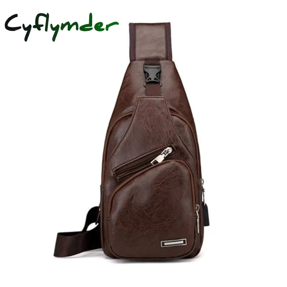 Male Usb Charging Shoulder Bag Crossbody Chest For Men Anti Theft Waist Pack Trip Messenger Bags