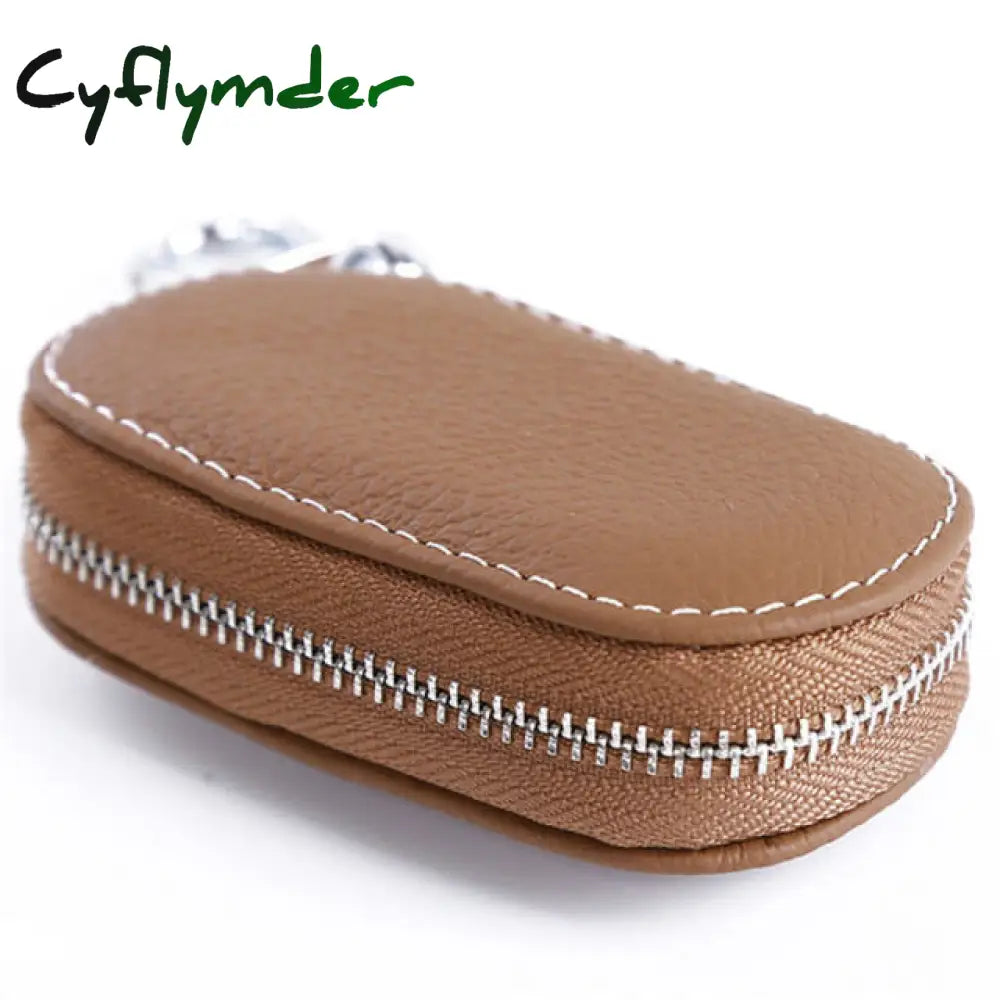 Men Key Holder Housekeeper Leather Car Wallets Keys Organizer Women Keychain Covers Zipper Case Bag