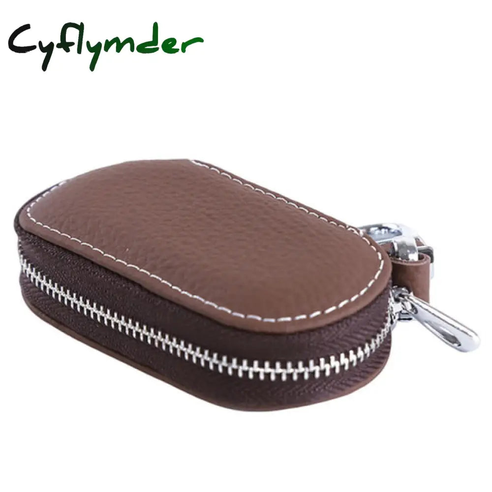 Men Key Holder Housekeeper Leather Car Wallets Keys Organizer Women Keychain Covers Zipper Case Bag