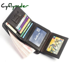 Men Wallet Leather Business Foldable Luxury Billfold Slim Hipster Cowhide Credit Card/Id Holders