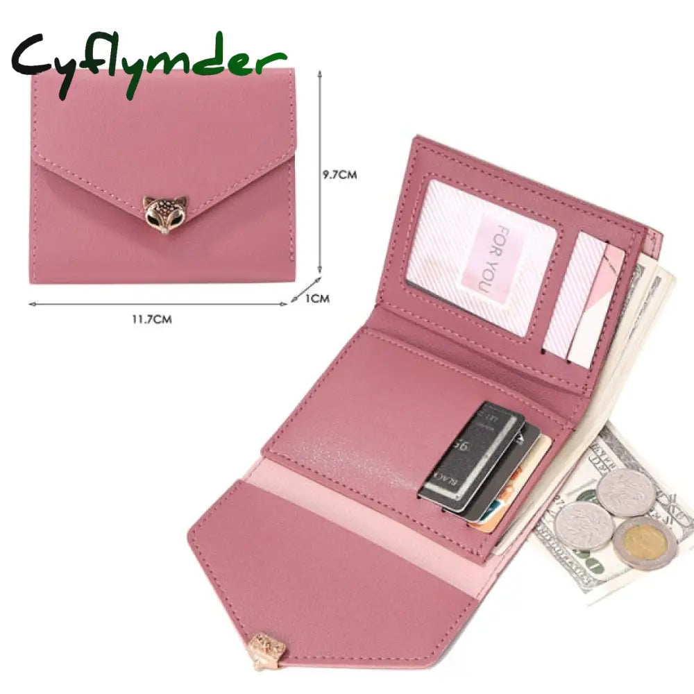 Men Women Fashion Solid Color Credit Card Id Multi-Slot Holder Casual Pu Leather Mini Coin Purse