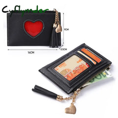 Men Women Fashion Solid Color Credit Card Id Multi-Slot Holder Casual Pu Leather Mini Coin Purse