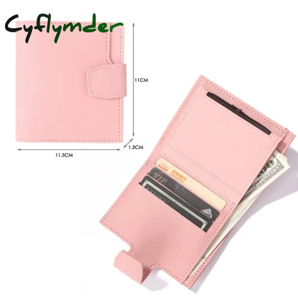 Men Women Fashion Solid Color Credit Card Id Multi-Slot Holder Casual Pu Leather Mini Coin Purse