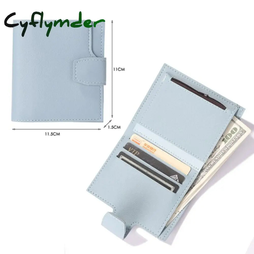 Men Women Fashion Solid Color Credit Card Id Multi-Slot Holder Casual Pu Leather Mini Coin Purse