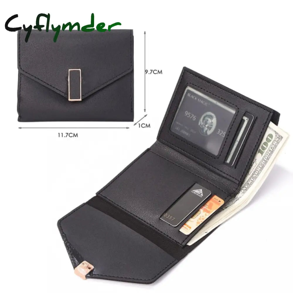 Men Women Fashion Solid Color Credit Card Id Multi-Slot Holder Casual Pu Leather Mini Coin Purse