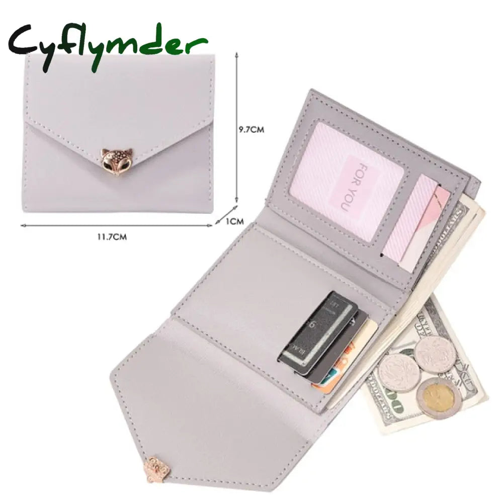 Men Women Fashion Solid Color Credit Card Id Multi-Slot Holder Casual Pu Leather Mini Coin Purse