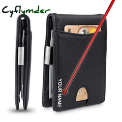 Men’s Wallet Carbon Fiber Credit Card Rfid Protection Simple Ultra-Thin Pu Small Money Clip