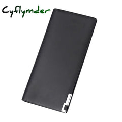 Men’s Wallet Thin Clutch Long Porte Feuille Homme Leather Solid Soft Carteira Masculina Wallets