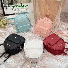 Mini Backpack Women Pu Leather Shoulder Bag For Teenage Girls Kids Multi-Function Small Bagpack