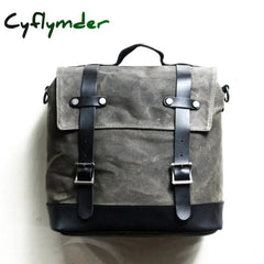 Motorcycle Luggage Bag Waterproof Bike Saddle Vintage Retro Rear For Motorbike Waxed Canvas Rider