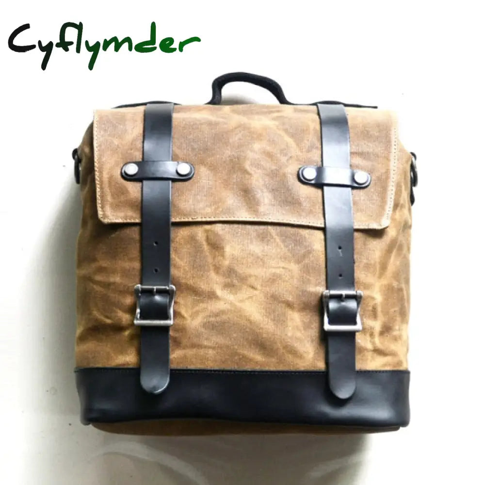Motorcycle Luggage Bag Waterproof Bike Saddle Vintage Retro Rear For Motorbike Waxed Canvas Rider