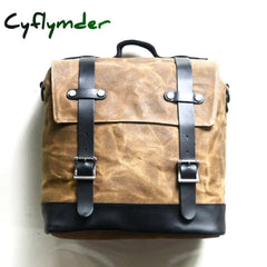 Motorcycle Luggage Bag Waterproof Bike Saddle Vintage Retro Rear For Motorbike Waxed Canvas Rider