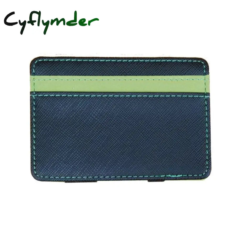 New Brand Men’s Leather Magic Wallet Money Clips Thin Clutch Bus Card Bag For Women Small Cash