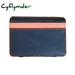 New Brand Men’s Leather Magic Wallet Money Clips Thin Clutch Bus Card Bag For Women Small Cash