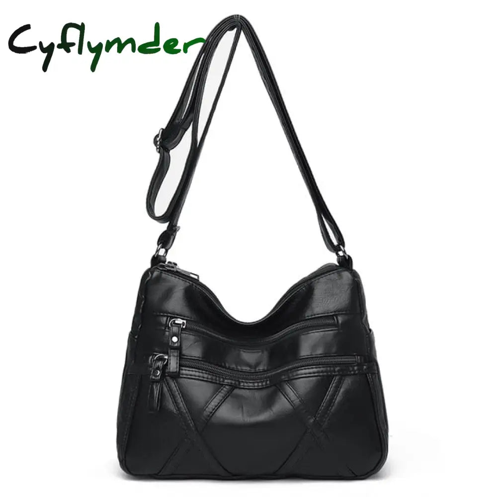 New Casual Ladies Shoulder Bag Sewing Thread Fashion Purses And Handbags Small Pu Leather Crossbody