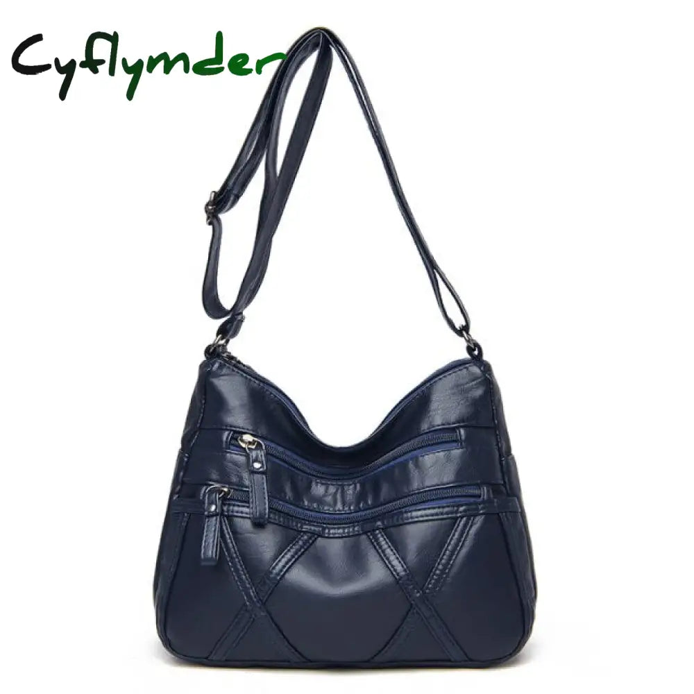 New Casual Ladies Shoulder Bag Sewing Thread Fashion Purses And Handbags Small Pu Leather Crossbody