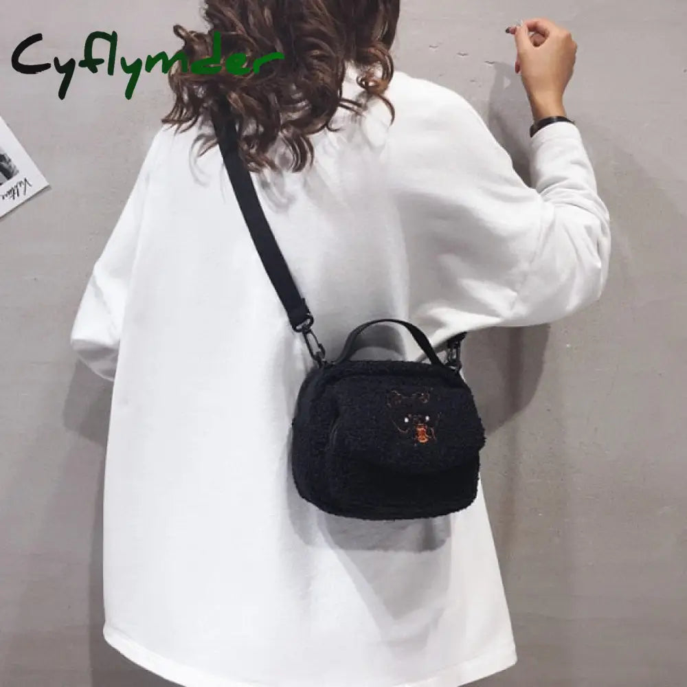 New Cute Bear Messenger Bag Women Plush Mobile Phone Girls Small Shoulder 18