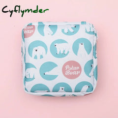 New Cute Sanitary Napkins Package Organizer Hygiene Cotton Bag Striped Mini Cosmetic Bags Travel